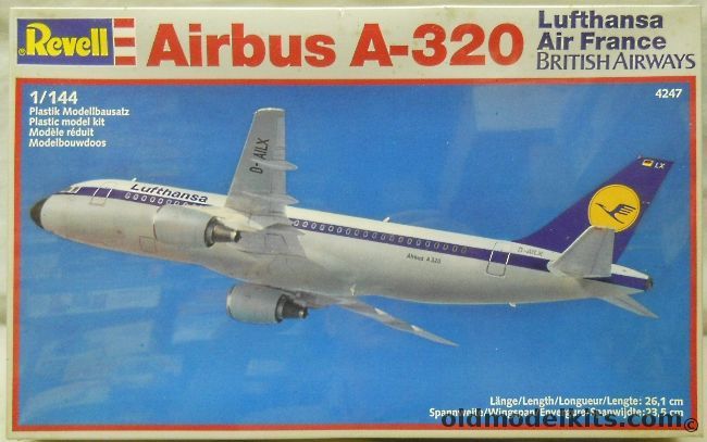 Revell 1/144 Airbus A-320 - Lufthansa / Air France / British Airways, 4247 plastic model kit